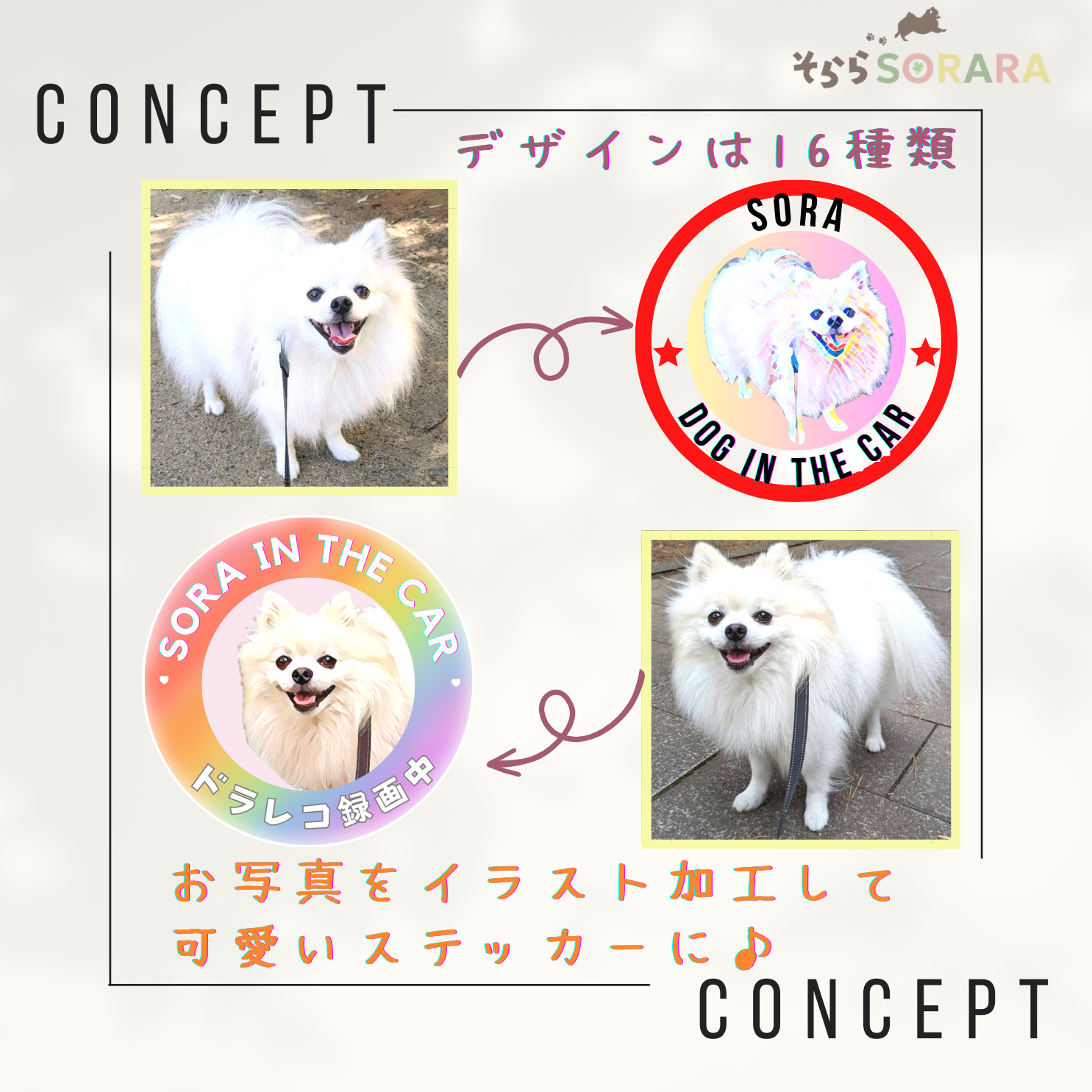 オリジナル車用ステッカー My Cute Family　プレゼントにも